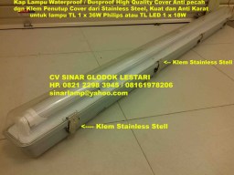 Kap Lampu Waterproof 1x36 watt Klem Stainless Stell